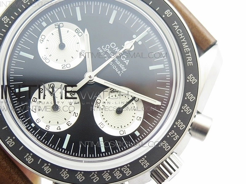 Speedmaster SS “Speedy Tuesday” OMF Best Edition Black Dial on Brown Leather Strap Manual Winding Chrono Movement