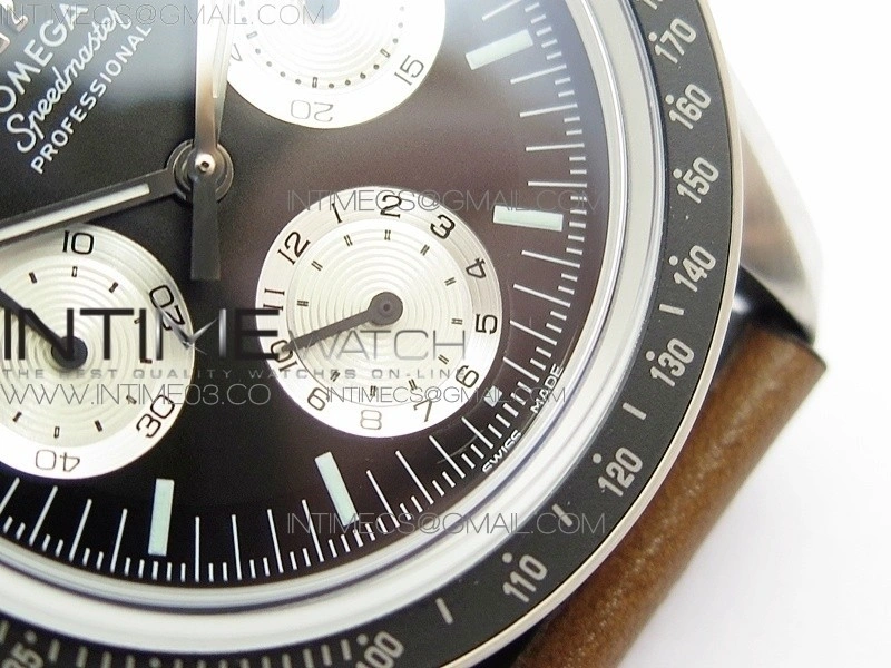 Speedmaster SS “Speedy Tuesday” OMF Best Edition Black Dial on Brown Leather Strap Manual Winding Chrono Movement