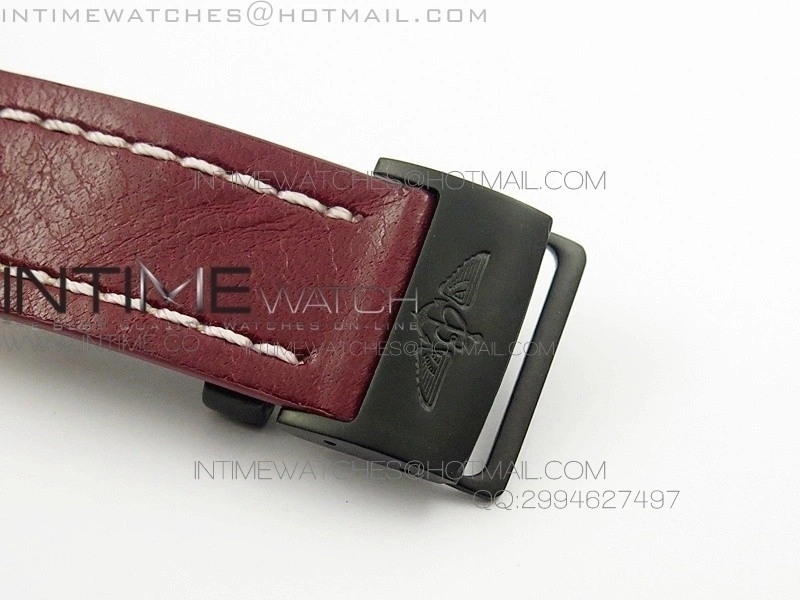 Avenger GMT DLC Black Stick Marker Textured Dial Black Inner bezel on Leather strap A2836