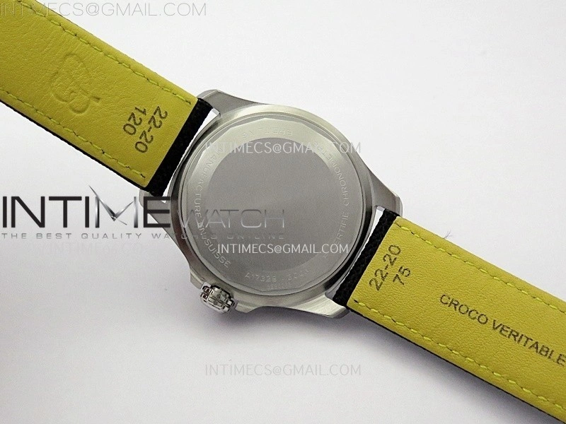 Avenger Chronometer 42mm GMT Red Second Hand SS BLSF 1:1 Best Version Black Dial On Black Nylon Strap A2836