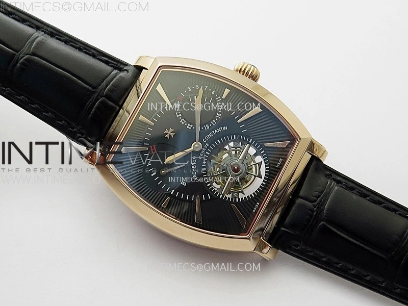 Malte Tourbillon RG AXF Best Edition Black Dial on Black Leather Strap