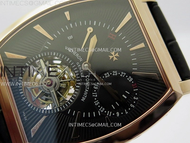 Malte Tourbillon RG AXF Best Edition Black Dial on Black Leather Strap