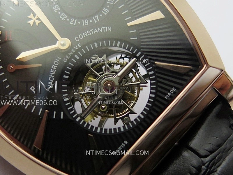 Malte Tourbillon RG AXF Best Edition Black Dial on Black Leather Strap