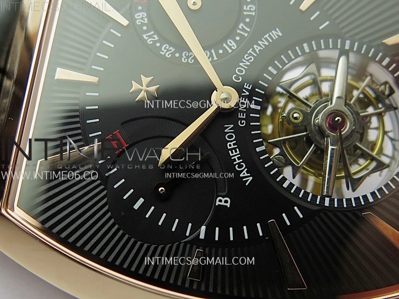 Malte Tourbillon RG AXF Best Edition Black Dial on Black Leather Strap