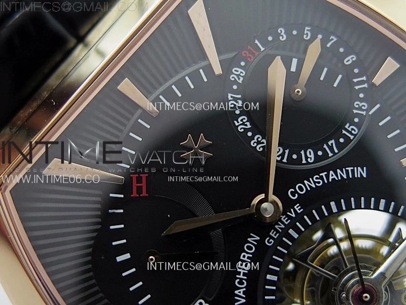 Malte Tourbillon RG AXF Best Edition Black Dial on Black Leather Strap