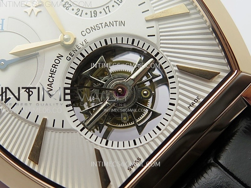Malte Tourbillon RG AXF Best Edition White Dial on Black Leather Strap