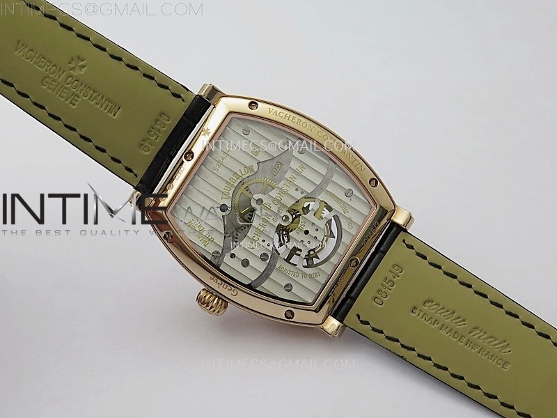 Malte Tourbillon RG AXF Best Edition White Dial on Black Leather Strap