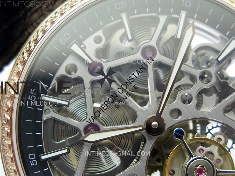 Malte Tourbillon RG AXF Skeleton Dial on Black Leather Strap