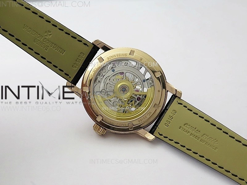 Malte Tourbillon RG AXF Skeleton Dial on Black Leather Strap