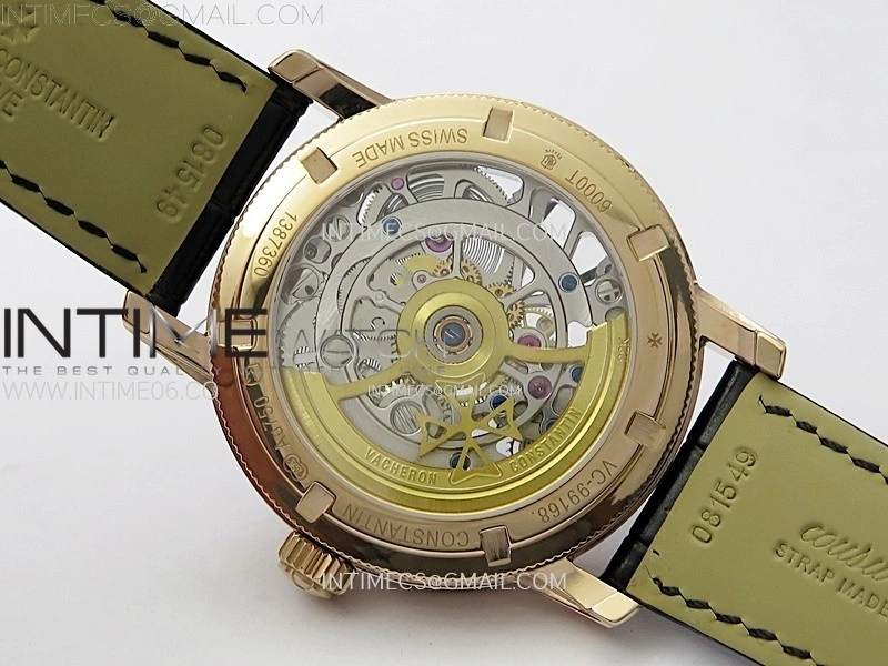 Malte Tourbillon RG AXF Skeleton Dial on Black Leather Strap