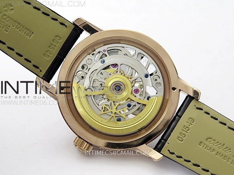 Malte Tourbillon RG AXF Skeleton Dial on Black Leather Strap