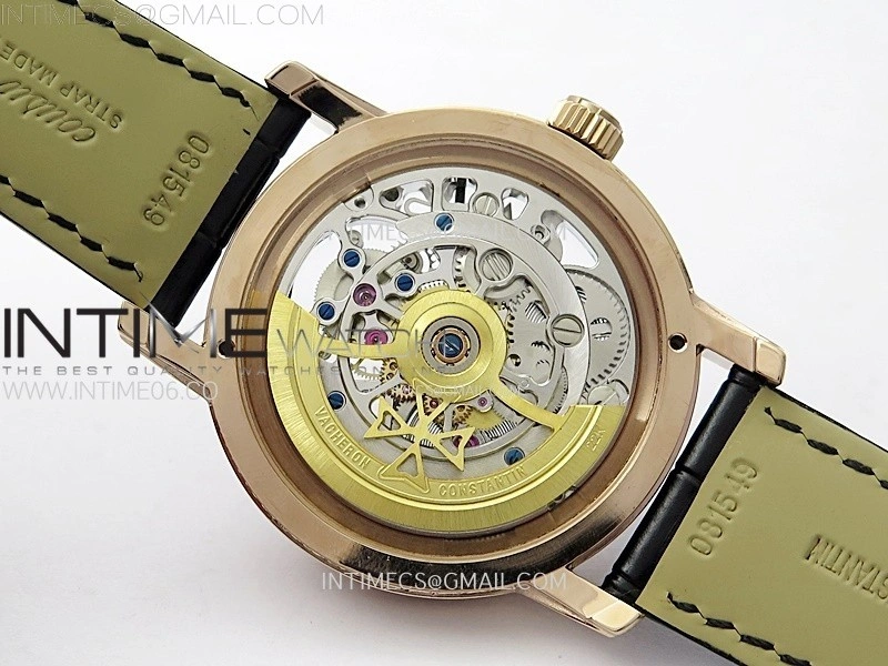 Malte Tourbillon RG AXF Skeleton Dial on Black Leather Strap