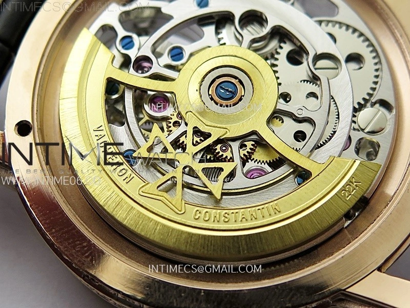 Malte Tourbillon RG AXF Skeleton Dial on Black Leather Strap