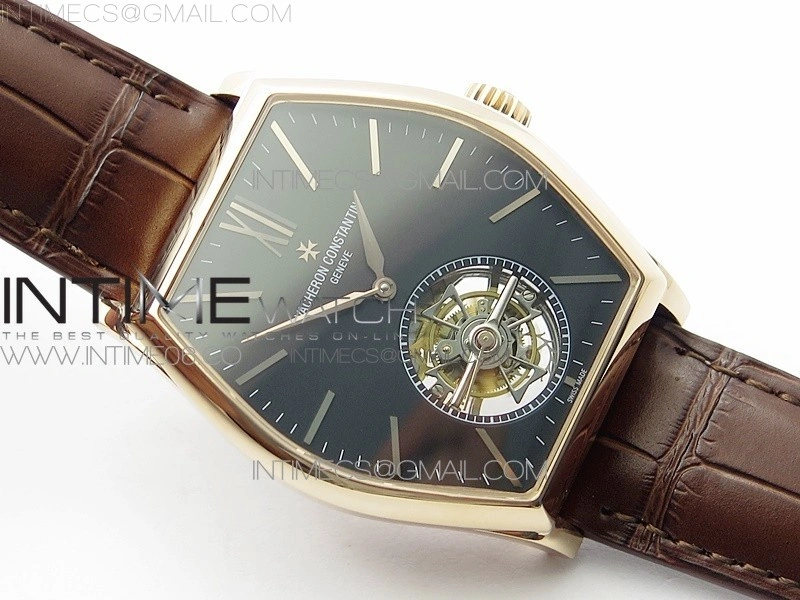 Malte Tourbillon RG VCR Best Edition Black Dial on Black Croco Leather Strap