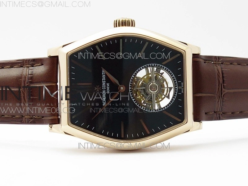 Malte Tourbillon RG VCR Best Edition Black Dial on Black Croco Leather Strap