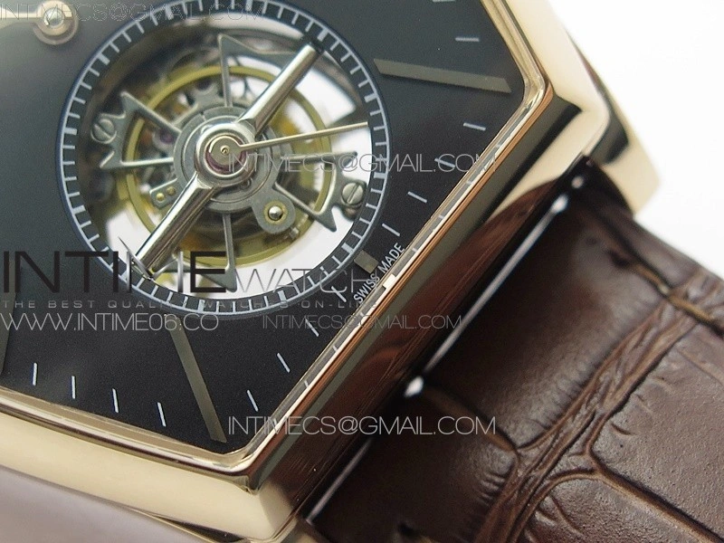 Malte Tourbillon RG VCR Best Edition Black Dial on Black Croco Leather Strap