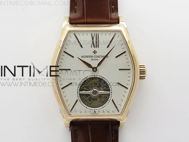 Malte Tourbillon RG VCR Best Edition White Dial on Brown Croco Leather Strap