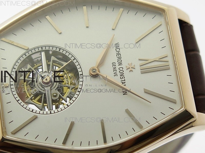 Malte Tourbillon RG VCR Best Edition White Dial on Brown Croco Leather Strap