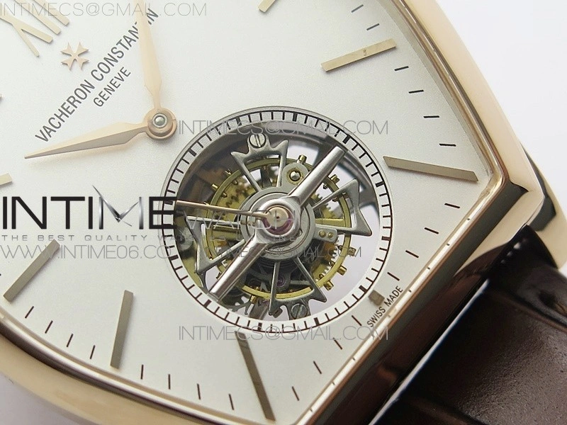 Malte Tourbillon RG VCR Best Edition White Dial on Brown Croco Leather Strap