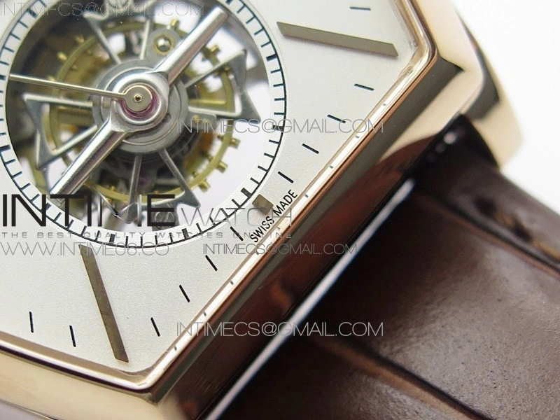 Malte Tourbillon RG VCR Best Edition White Dial on Brown Croco Leather Strap