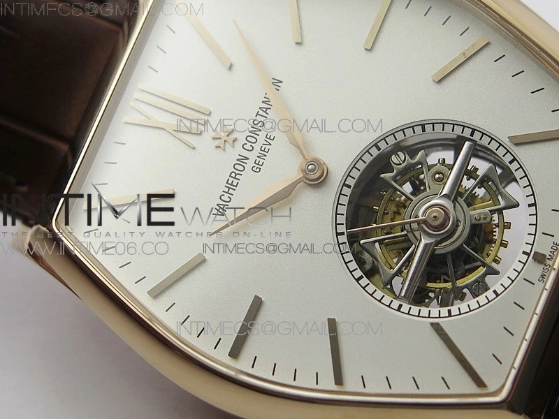 Malte Tourbillon RG VCR Best Edition White Dial on Brown Croco Leather Strap