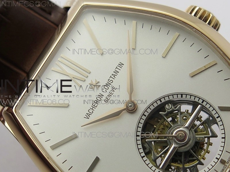 Malte Tourbillon RG VCR Best Edition White Dial on Brown Croco Leather Strap