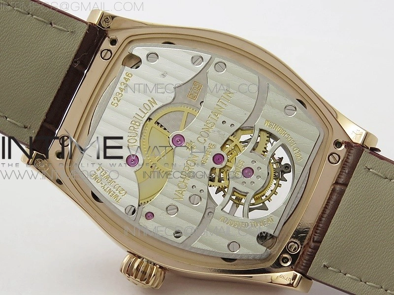 Malte Tourbillon RG VCR Best Edition White Dial on Brown Croco Leather Strap