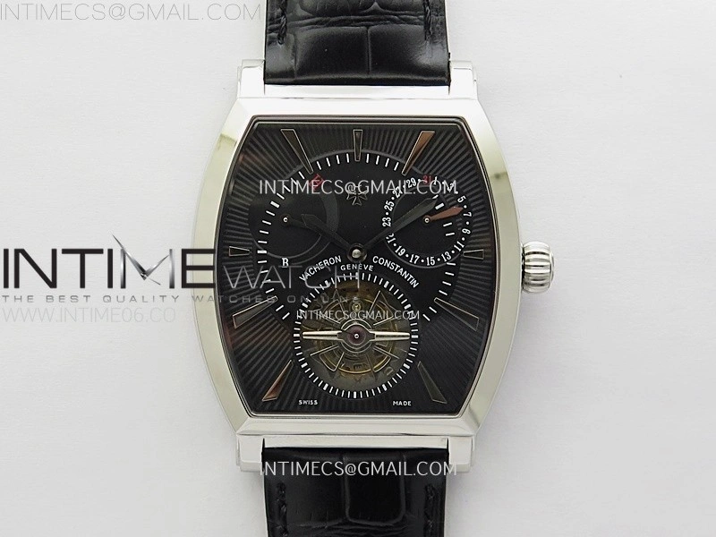 Malte Tourbillon SS AXF Best Edition Black Dial on Black Leather Strap