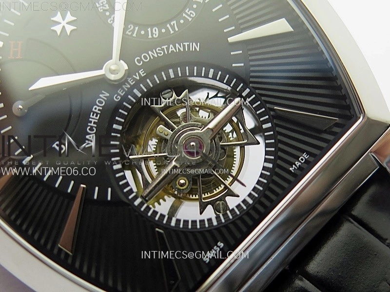 Malte Tourbillon SS AXF Best Edition Black Dial on Black Leather Strap