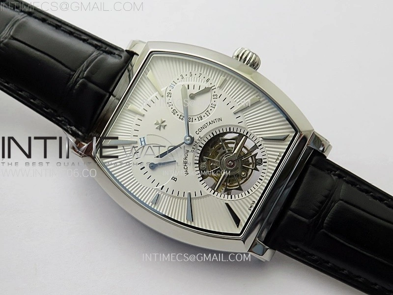 Malte Tourbillon SS AXF Best Edition White Dial on Black Leather Strap