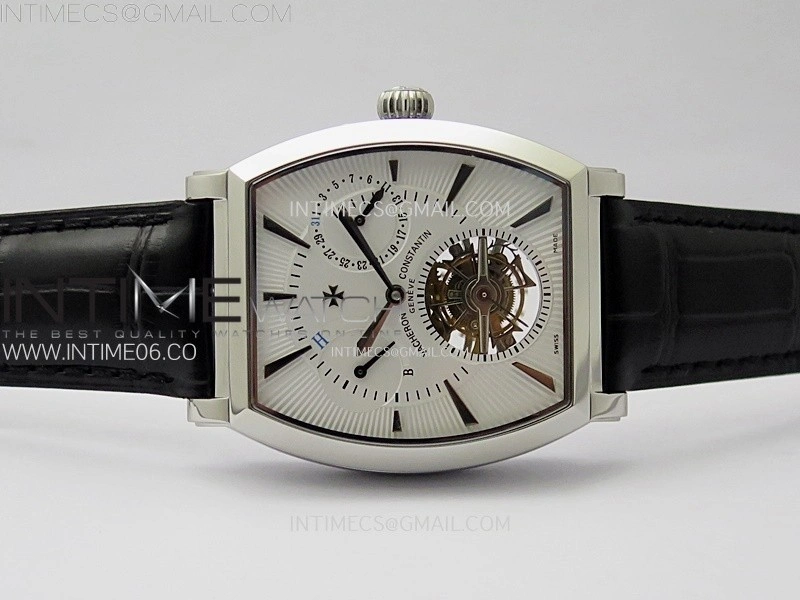 Malte Tourbillon SS AXF Best Edition White Dial on Black Leather Strap