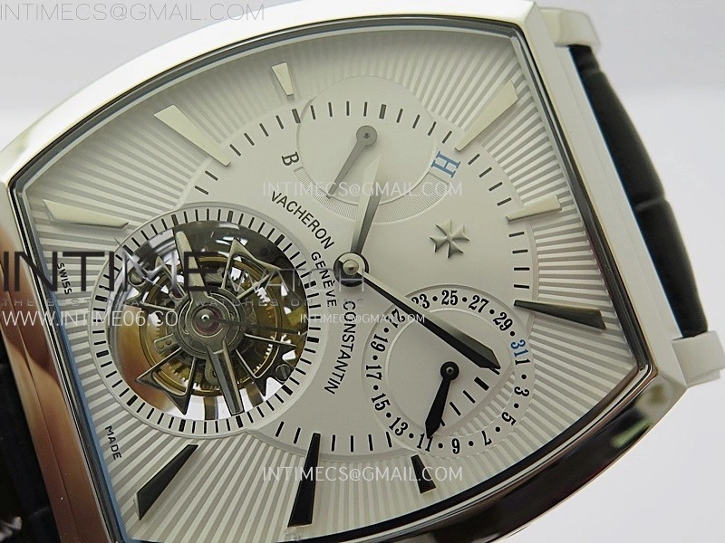 Malte Tourbillon SS AXF Best Edition White Dial on Black Leather Strap