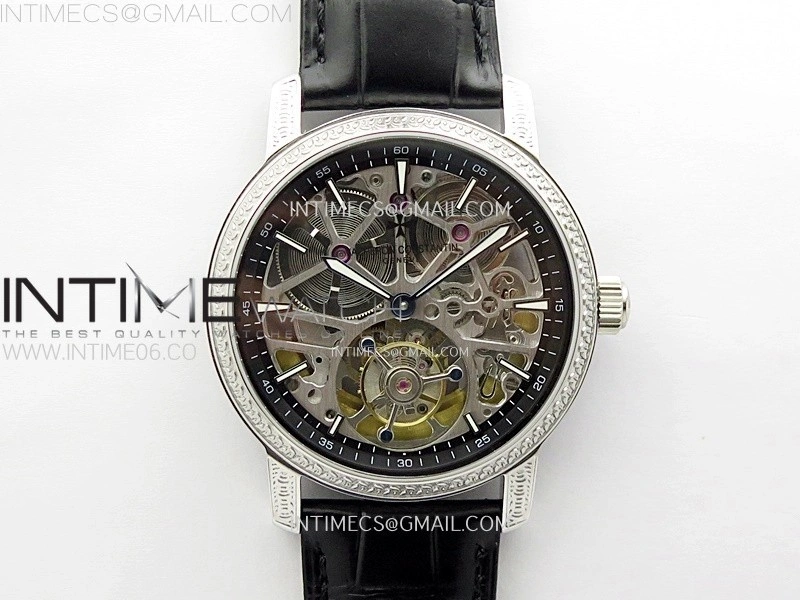 Malte Tourbillon SS AXF Skeleton Dial on Black Leather Strap