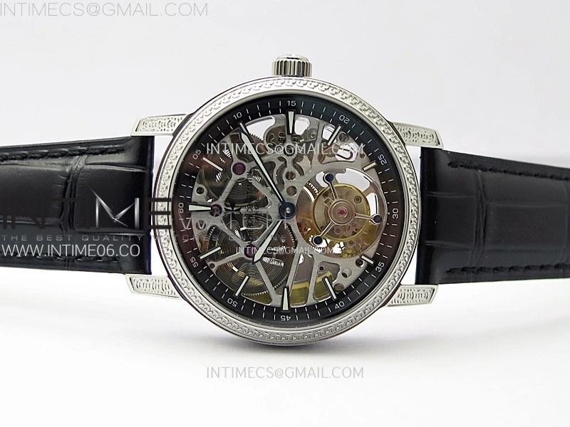Malte Tourbillon SS AXF Skeleton Dial on Black Leather Strap