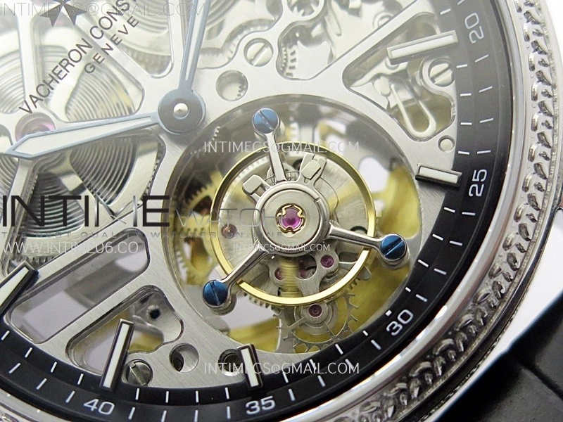 Malte Tourbillon SS AXF Skeleton Dial on Black Leather Strap