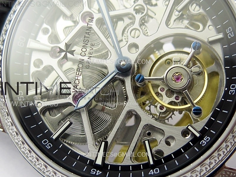 Malte Tourbillon SS AXF Skeleton Dial on Black Leather Strap