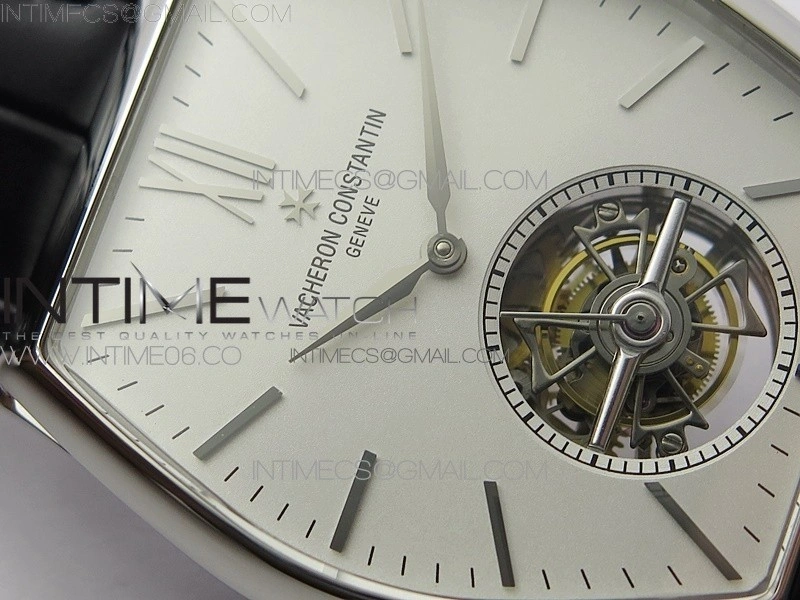 Malte Tourbillon SS VCR Best Edition White Dial on Black Croco Leather Strap