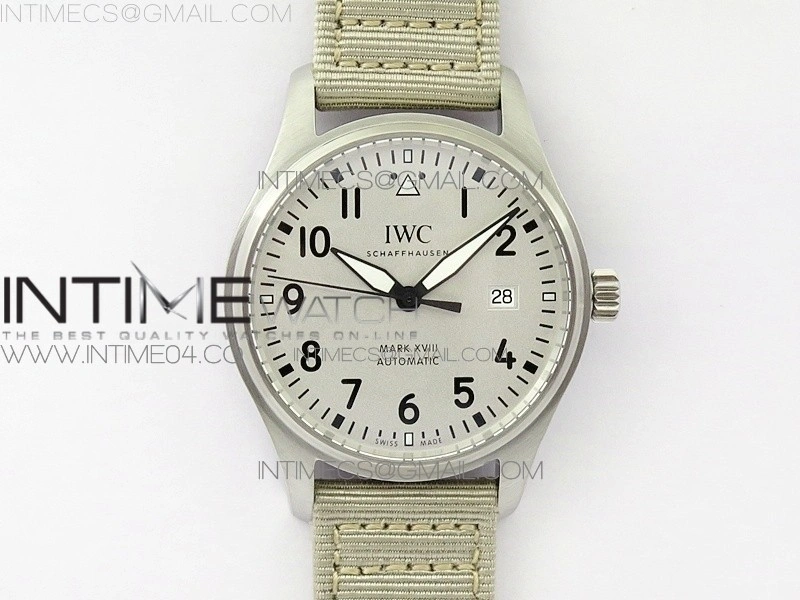 Mark XVIII IW327012 SS M+F 1:1 Best Edition White Dial on White Nylon Strap A2892