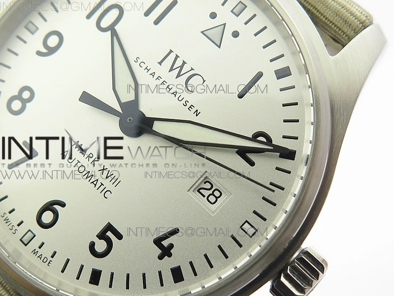 Mark XVIII IW327012 SS M+F 1:1 Best Edition White Dial on White Nylon Strap A2892