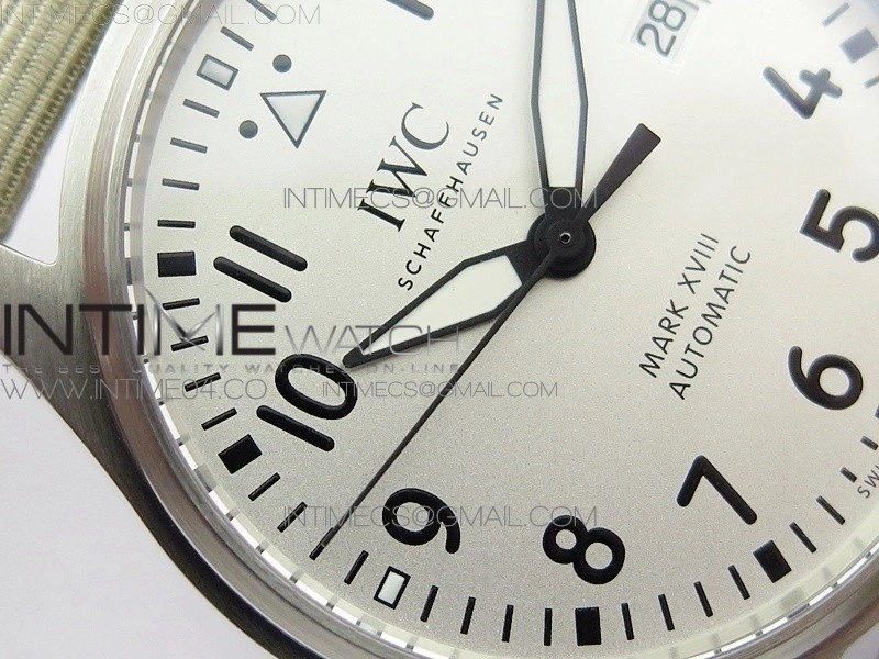 Mark XVIII IW327012 SS M+F 1:1 Best Edition White Dial on White Nylon Strap A2892