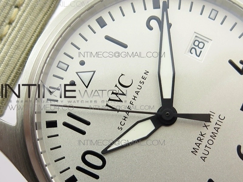 Mark XVIII IW327012 SS M+F 1:1 Best Edition White Dial on White Nylon Strap A2892