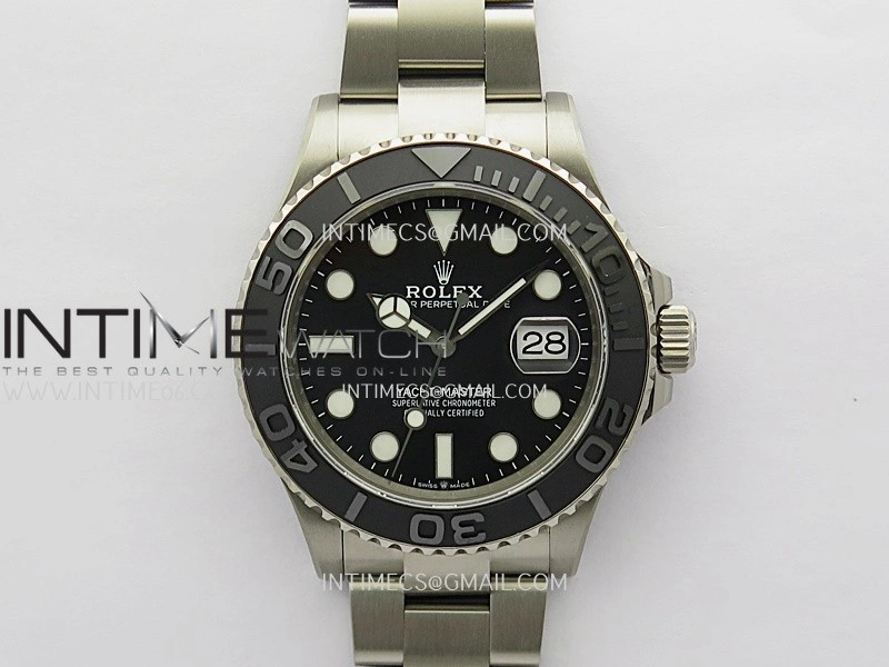 Yacht-Master 226627 Titanium QF 1:1 Best Edition Black Dial On Titanium Bracelet VR3235