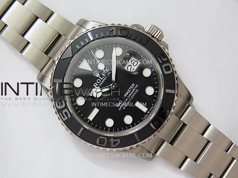 Yacht-Master 226627 Titanium QF 1:1 Best Edition Black Dial On Titanium Bracelet VR3235