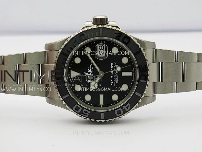 Yacht-Master 226627 Titanium QF 1:1 Best Edition Black Dial On Titanium Bracelet VR3235