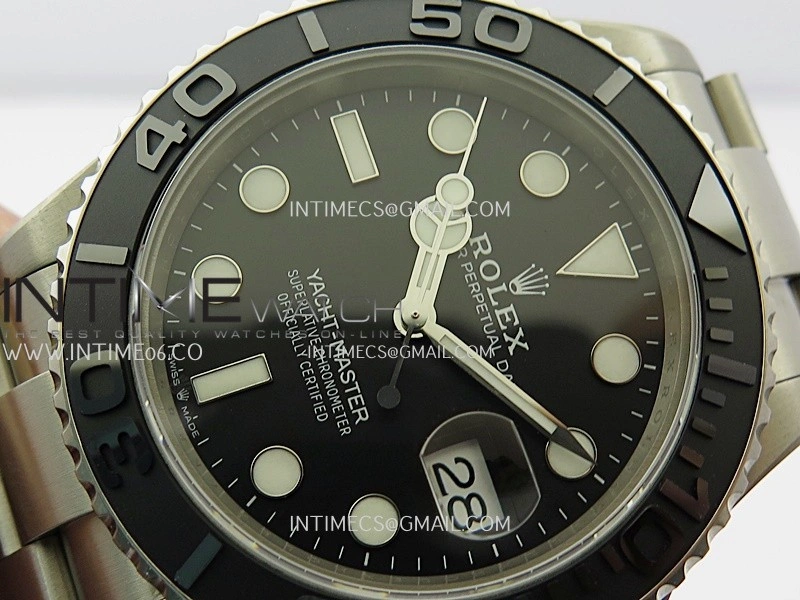 Yacht-Master 226627 Titanium QF 1:1 Best Edition Black Dial On Titanium Bracelet VR3235