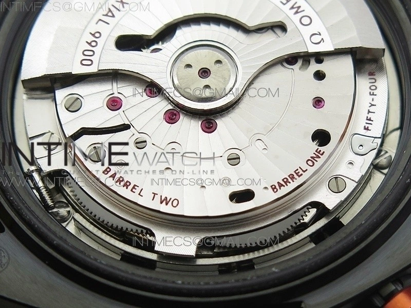 Planet Ocean Master Chronometer Chrono DLC OM 1:1 Best Edition Black Dial on Nylon Strap A9900