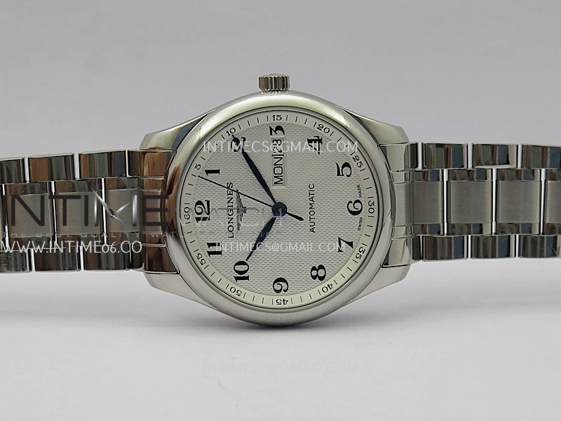 Master Day Date SS VSF 1:1 Best Edition White Textured Dial On SS Bracelet A2836