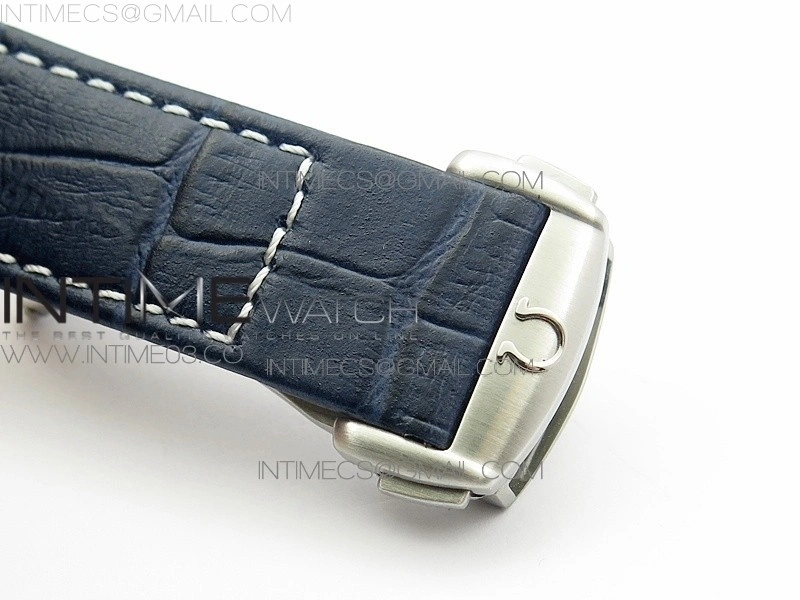 SpeedMaster MoonWatch SS V2 OMF 1:1 Best Edition Blue Dial on Blue Leather Strap A9300