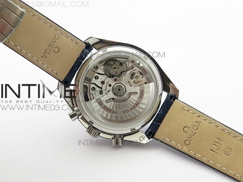 SpeedMaster MoonWatch SS V2 OMF 1:1 Best Edition Blue Dial on Blue Leather Strap A9300