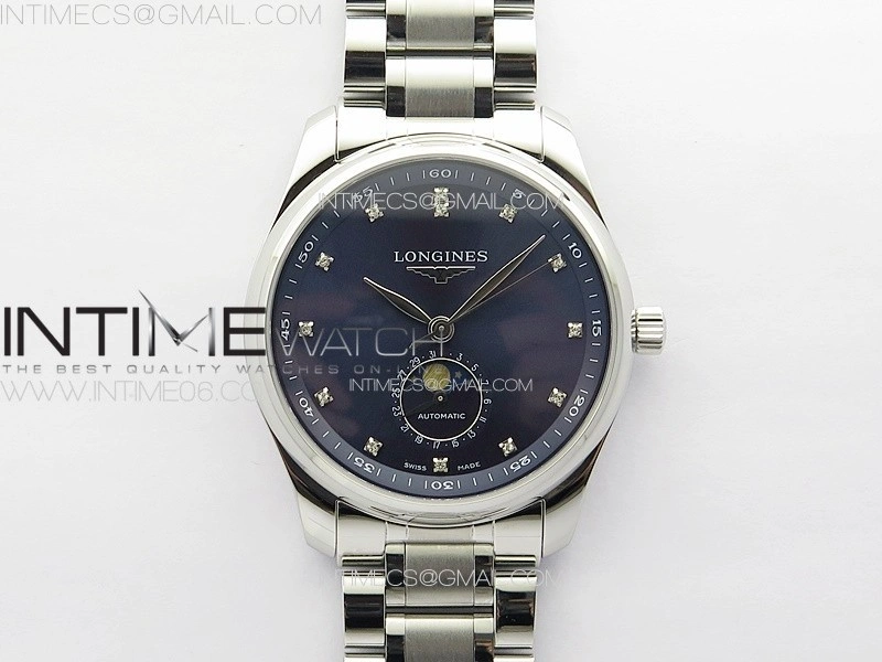 Master Moonphase SS APSF 1:1 Best Edition Blue Diamonds Dial on SS Bracelet AL899